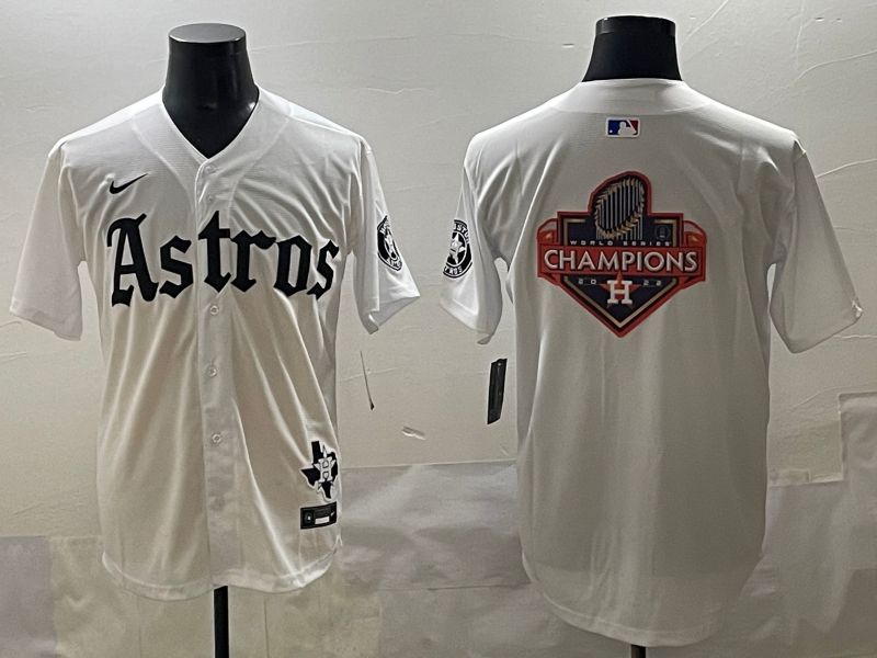 Men 2025 Houston Astros Blank White Five generations Joint Name Nike MLB Jersey style 25